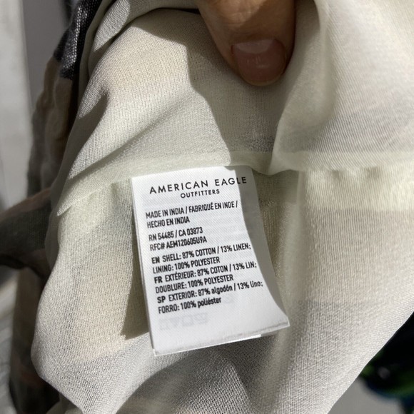 American Eagle‎ Skirt Womens Size Small Stripe Tie Waist Linen Blend Mini - Picture 5 of 5